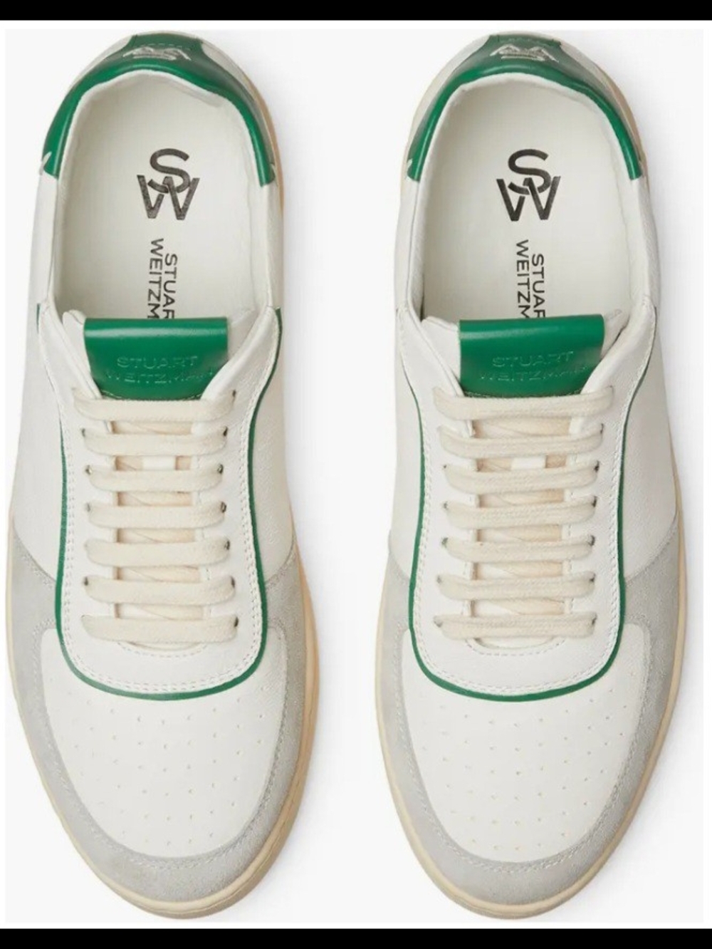 NEW Stuart Weitzman Derby Leather And Suede  Sneakers